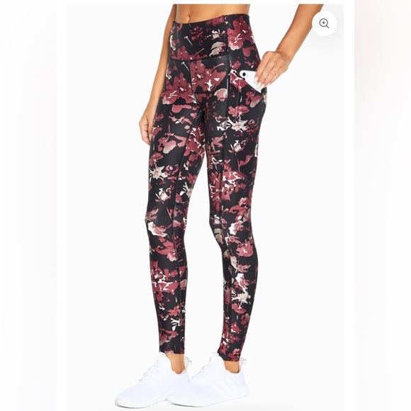 NWT. $75R Marika Alison Side Pocket Floral Legging Contender Luxe Gym to Street - Picture 4 of 7